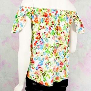 hippie laundry off shoulder top white floral L NWT dainty fairy whimsical